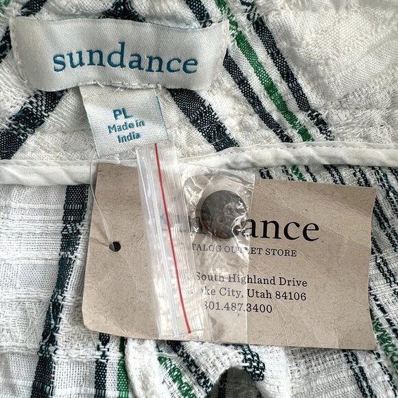 NWT Sundance Gigi Pants Green Plaid Size L Lagenlook Wide Leg Relaxed Textured - Picture 7 of 10
